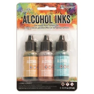 Afbeelding van Ranger Alcohol Ink Kits Lakeshore Sandal,Aqua,Salmon TAK25955 Tim Holtz 3x15ml
