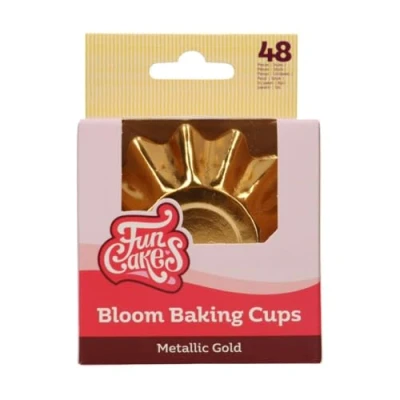 Afbeelding van FunCakes Bloom Baking Cups Metallic Goud pk/48 Cupcake