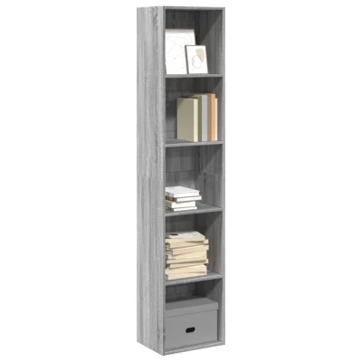 Afbeelding van Boekenkast 40x30x189 cm bewerkt hout grijs sonoma eikenkleurig