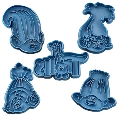 Afbeelding van Cuticuter The Trolls Pack uitsteekvorm, blauw, 16 x 14 1,5 cm, 5 stuks