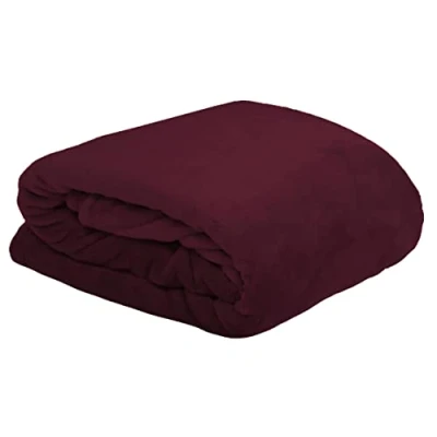 Afbeelding van Stof Textiles Plaid/bankdeken Maribelle bordeaux rood 130 x 160 cm polyester fleece 1 persoons