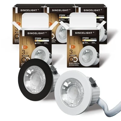Afbeelding van MINI inbouwspot, kleine downlight voor plafond, kast, vitrine, plank, gatuitsparing 35 40 mm, MR11 lampvervangingen, witte en zwarte ring vervangbaar, IP54 waterdicht, Warm Wit 2700K, RA≈92, 5 Stuks