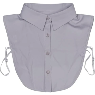 Afbeelding van styleBREAKER Damesblouse Kraaginzet met knoopsluiting effen, kraag voor blouses en truien 08020004, Kleur:Zwart