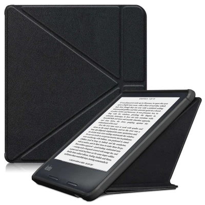 Afbeelding van Kobo Libra 2 Hoes: iMoshion Origami Bookcase E Reader Zwart Kunstleder Hoezen