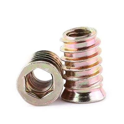 Afbeelding van 20 stks Carbon Steel Hex Socket, Drive Insert Nuts, Head Nut, Schroefdraad Voor Houten Meubels, Verzinkt Koolstofstaal Materiaal(M10*25mm)