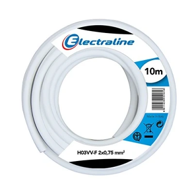 Afbeelding van Electraline 11181, kabelrol, H03 VV F, 2 x 0,75 mm², lengte 10 m, Wit