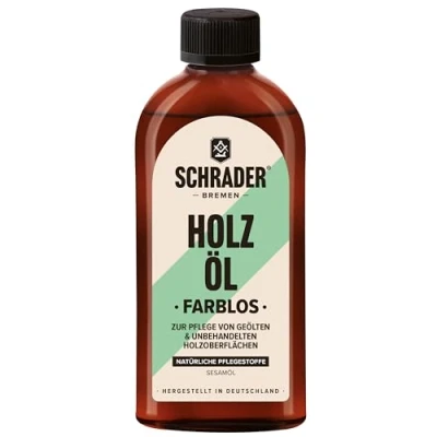 Afbeelding van SCHRADER Houtolie meubelolie kleurloos verzorgingsolie voor houten meubels en oppervlakken 250 ml Made in Gemany