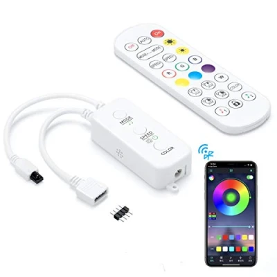 Afbeelding van Bluetooth strip RGB LED controller 1 portti Sunity, synchronisatie met muziek, app bediening, strip, compatibel strips, RGB, 5V 24V tot 4 pins,