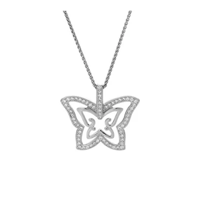 Afbeelding van Orphelia ZH 7341 Hanger Butterfly + ketting Zilver 925 Zirkonia 2 cm