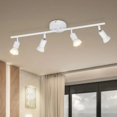 Afbeelding van Dehobo LED GU10 Plafondspot 4 Spots Plafondverlichting Spot Orientabl Modern Wit voor Gang Woonkamer Eetkamer Keuken Zonder Lamp