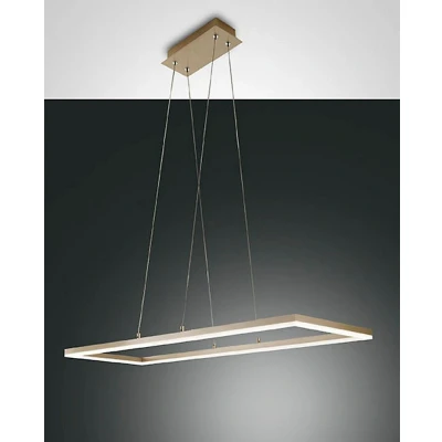 Afbeelding van Fabas Luce LED hanglamp Bard, 42x42cm in matgoud finish