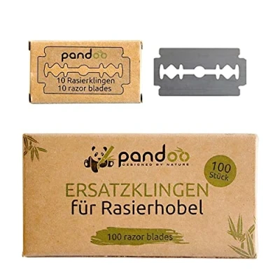 Afbeelding van pandoo Scheermesjes, 100 stuks, veiligheidsscheermesjes, voordeelset premium messen voor scheermes en scheermes, reservemessen, roestvrijstalen dubbelzijdige reservemesjes