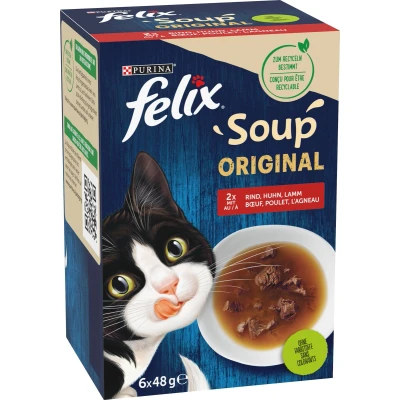 Afbeelding van 6x48g Soup Smaakvariaties van het land Felix Kattenvoer