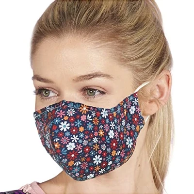 Afbeelding van Mondkapje Bloemen mondmasker gezichtmaskerWasbaar en met Neusstrip