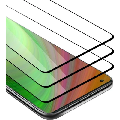 Afbeelding van Cadorabo 3x Screenprotector geschikt voor OnePlus Nord N100 Volledig scherm pantserfolie Beschermfolie in TRANSPARANT met ZWART Getemperd (Tempered) Display beschermend glas 9H hardheid 3D Touch