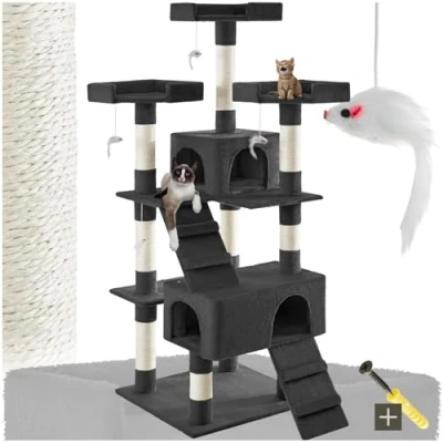 Afbeelding van tectake 400929 Katten krabpaal Barney diverse kleuren zwart