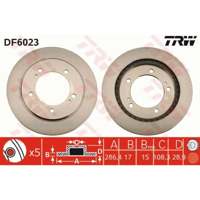 Afbeelding van Trw Remschijf DF6023
