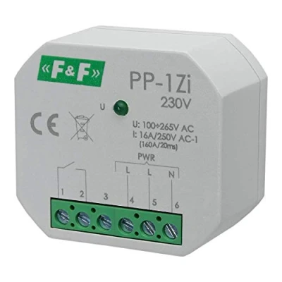 Afbeelding van Elektromagnetisch relais 230V 16A (160A / 20ms) lamp lichtsturing F&amp;F 8534