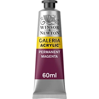 Afbeelding van Winsor &amp; Newton 2120488 Galeria acrylverf, hoge pigmentatie, lichtecht en verouderingsbestendig, romige vloeiende consistentie 60ml Tube, Permanent Magenta