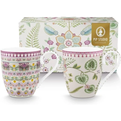 Afbeelding van Mok Pip Studio Lily &amp; Lotus Lilac 450 ml (Set van 2)