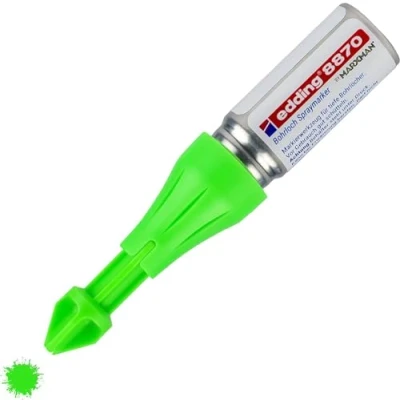 Afbeelding van edding 8870 markeringspen voor diepe gaten neongroen 1 stuk krijtspuit maakt markeren door boorgaten tot 50 mm diepte en 3 13 diameter mogelijk