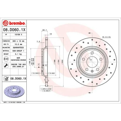 Afbeelding van Brembo Remschijven 08.D060.1X