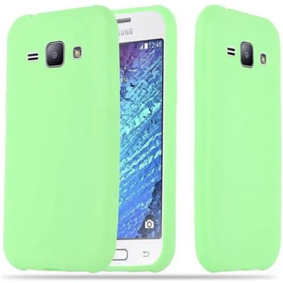 Afbeelding van Cadorabo Hoesje geschikt voor Samsung Galaxy J1 2015 in CANDY PASTEL GROEN Beschermhoes TPU silicone Case Cover