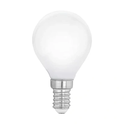 Afbeelding van EGLO LED lamp E14, druppel gloeilamp Milky, 4 Watt (40w equivalent), 470 Lumen, lichtbron warm wit, opaal glas, 2700 Kelvin, P45, Ø 4,5 cm