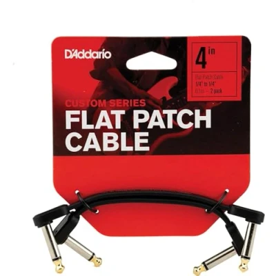 Afbeelding van D&quot;;Addario PW FPRR 204 Flat Patch Cable mono jack haaks 10 cm (set van 2)