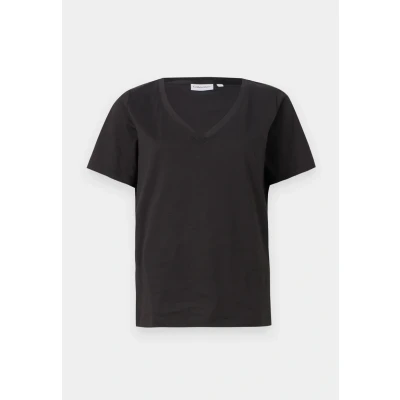 Afbeelding van Calvin Klein Smooth V NECK TEE Tshirt basic, Dames, Maat: XXS, Black
