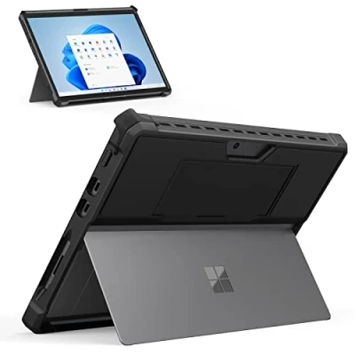 Afbeelding van MoKo Case Fits Microsoft Surface Pro 8 13&quot; Touchscreen 2021 Release Tablet, All in One Protective Rugged Cover with Hand Strap, Compatible Type Keyboard, Black