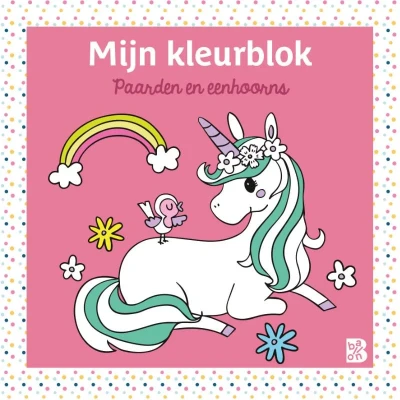 Afbeelding van Mijn kleurblok: Paarden en eenhoorns (Paperback)