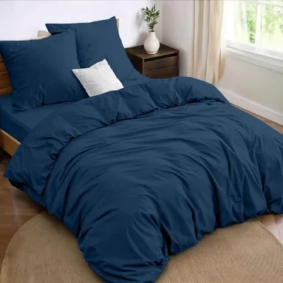 Afbeelding van Dreamzie beddengoedset 180x200 4 delig dekbedovertrek 240x220 cm + hoeslaken met 2 kussenslopen 65x65 set 100 draden/cm² in microvezel Oeko Tex