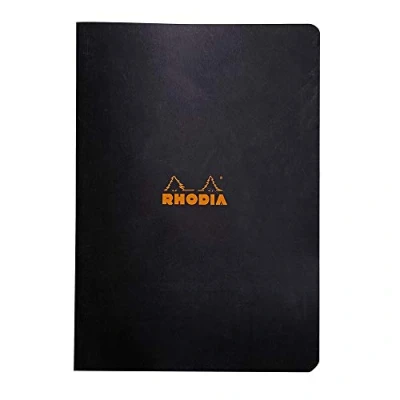 Afbeelding van RHODIA 119163C Zwart Piqué Notitieboek A4 Kleine vierkanten 96 pagina&#039;s Wit Clairefontaine Papier 80 g/m Zachte, resistente en waterdichte gecoate kaartomslag Classic