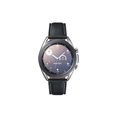 Afbeelding van Samsung Galaxy Watch3, ronde Bluetooth smartwatch voor Android, draaibare lunette, LTE, fitnesshorloge, fitnesstracker, groot display, 41 mm, zilver