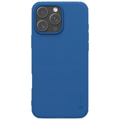 Afbeelding van Nillkin Frosted Shield Hoesje Geschikt voor Apple iPhone 16 Pro Compatibel met MagSafe Back Cover Magneet Blauw