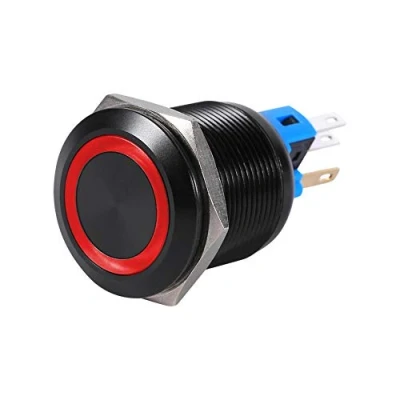 Afbeelding van Keenso Led drukschakelaar, 22 mm, 12 V 24 V, waterdicht, zelfborgende vergrendeling, drukknopschakelaar (rood)