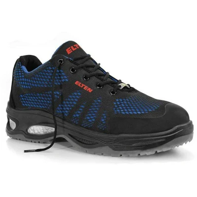 Afbeelding van ELTEN Veiligheidsschoenen LOGAN blue Low ESD S1, heren, sportief, licht, zwart/blauw, kunststof neus, maat 41