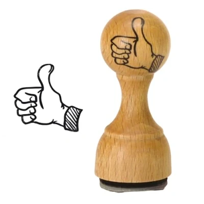 Afbeelding van trendaffe De duim lerarenstempel houten stempel