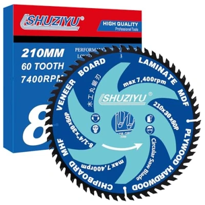 Afbeelding van LSHUZIYU. 210mm 60T, centrum gat 30mm met 25.4 22.23 20 15.88mm Washer. Hout Werken Cirkelzaagblad. verstekzaagblad, tafelzaagblad