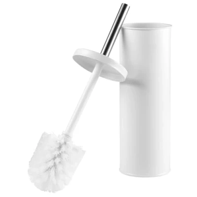 Afbeelding van Beldray LA059451WHTFEU7 Toilet Brush and Holder Set Bathroom Bowl Cleaning With Stiff Bristles, Hygienic Lid Design, Deep Clean, Slim For Easy Storage, White