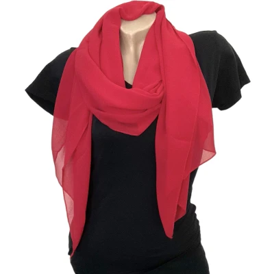 Afbeelding van Sjaal Hoofddoek Chiffon Rood 170 x 70 cm