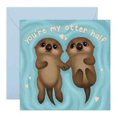 Afbeelding van Central 23 kaart voor jubileum You‘re my Otter Half Valentijn Huwelijksverjaardagskaart hem, haar Romantische Valentijnsdagkaart echtgenoot vrouw, vriendin, vriend