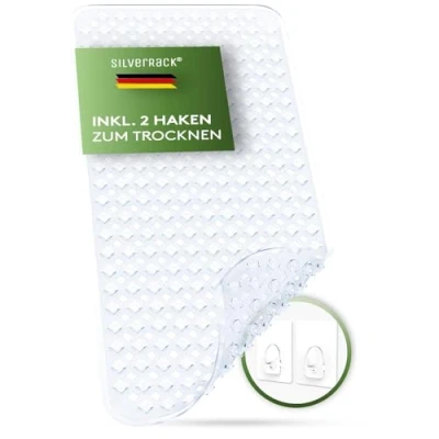 Afbeelding van SilverRack Douche en badmat DermaSensitivo Diamond 100% BPA vrij (transparant) badkuipmat antislip 88 x 40 cm voor kinderen baby&#039;s antislipmat badkuip