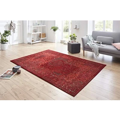 Afbeelding van Vintage Tapijt/Vloerkleed Plume Rood 160x230 Cm