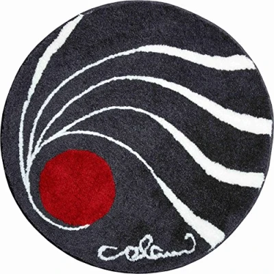 Afbeelding van Grund Designer Badmat COLANI, Ultrazacht en absorberend, Antislip, 5 jaar garantie, Colani 18, 80 cm rond, antraciet