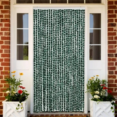 Afbeelding van Vliegengordijn 100x230 cm chenille groen en wit