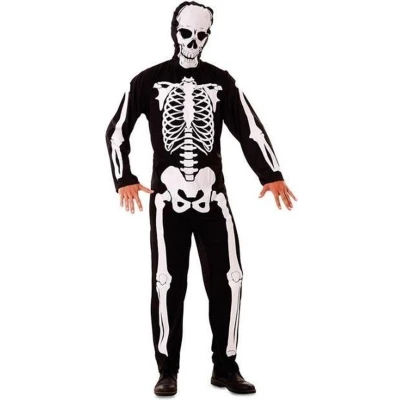 Afbeelding van Witbaard Verkleedjumpsuit Skelet Polyester Zwart/wit Maat M/l