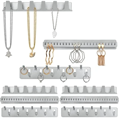 Afbeelding van Belle Vous 3 Pak Metalen Ketting Hanger Houders Set van Zelfklevende Muurgemonteerde Haken &amp; Pinnen Hangende Display Organizer Kettingen, Ring, Armbanden Oorbellen Opslag Houder (9 Pack)