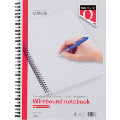 Afbeelding van Spiraalblok Quantore A4 ruit 5mm met zijspiraal